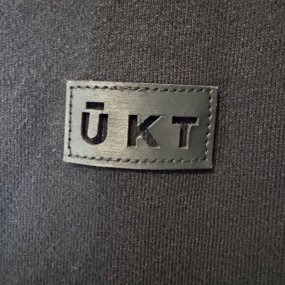 UNKUT Paris Men's Full-Zip Faux Leather/ 100% Cotton Med Black Hooded Sweatshirt - Picture 6 of 8